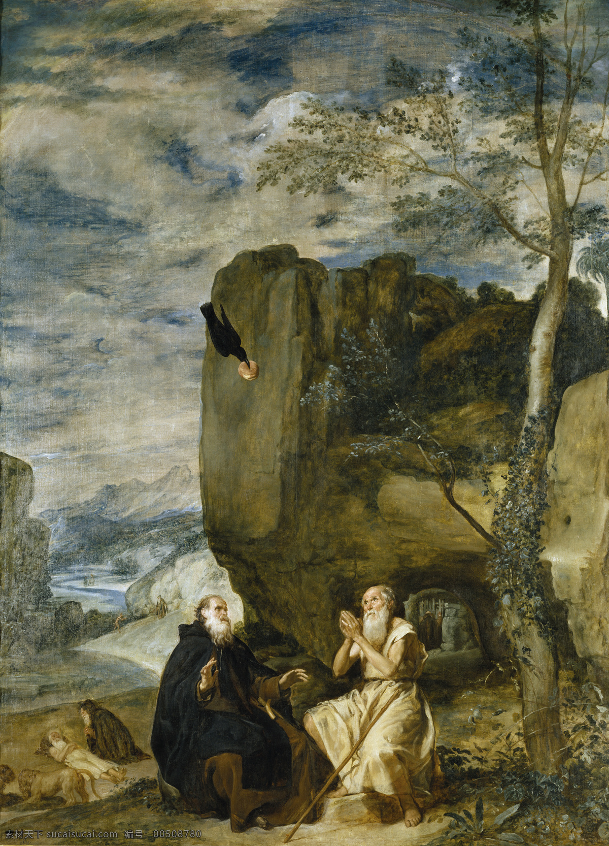 0大 hermit first paul and abbot the anthony saint y silva de rodriguez diego velazquez 人物 油畫 高清 西方 大師 國(guó)外 現(xiàn)代 家居裝飾素材
