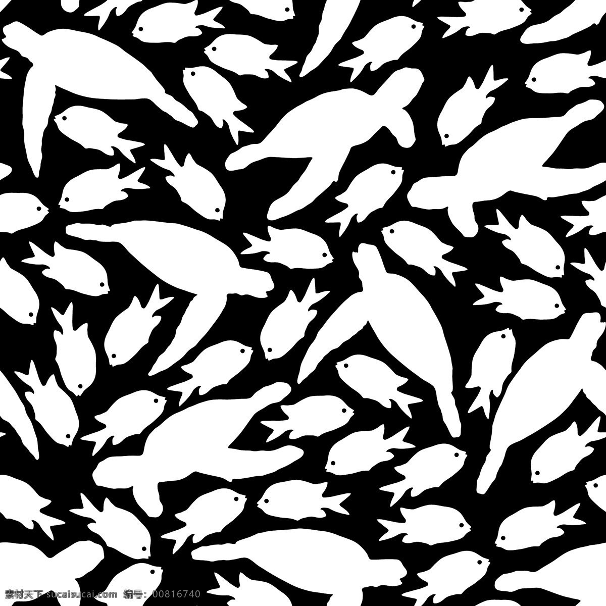 夏季 海洋 动物 水彩 diy 纹理 图案 黑色 条纹 卡通 设计素材 花纹 海龟 小鱼简约 矢量 平面素材