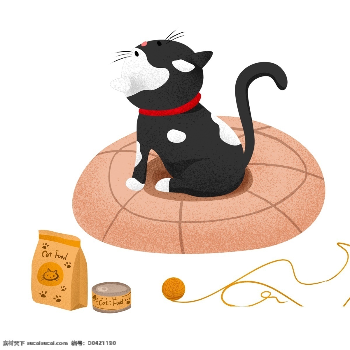 可爱 卖 萌 猫咪 透明 水彩 插画 卡通 透明素材 动物 装饰图案 宠物