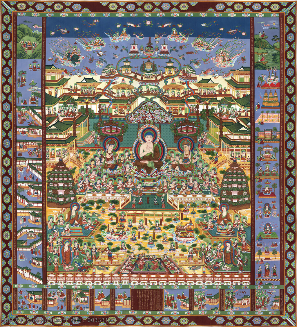 觀 無量 壽 佛 經(jīng)變 相圖 極樂世界 南 無 阿彌陀佛 東林寺 觀無量壽佛經(jīng) 觀經(jīng) 變相 高清 佛像 菩薩像 南無阿彌陀佛 菩提 禪修 念佛 觀想念佛 灰色