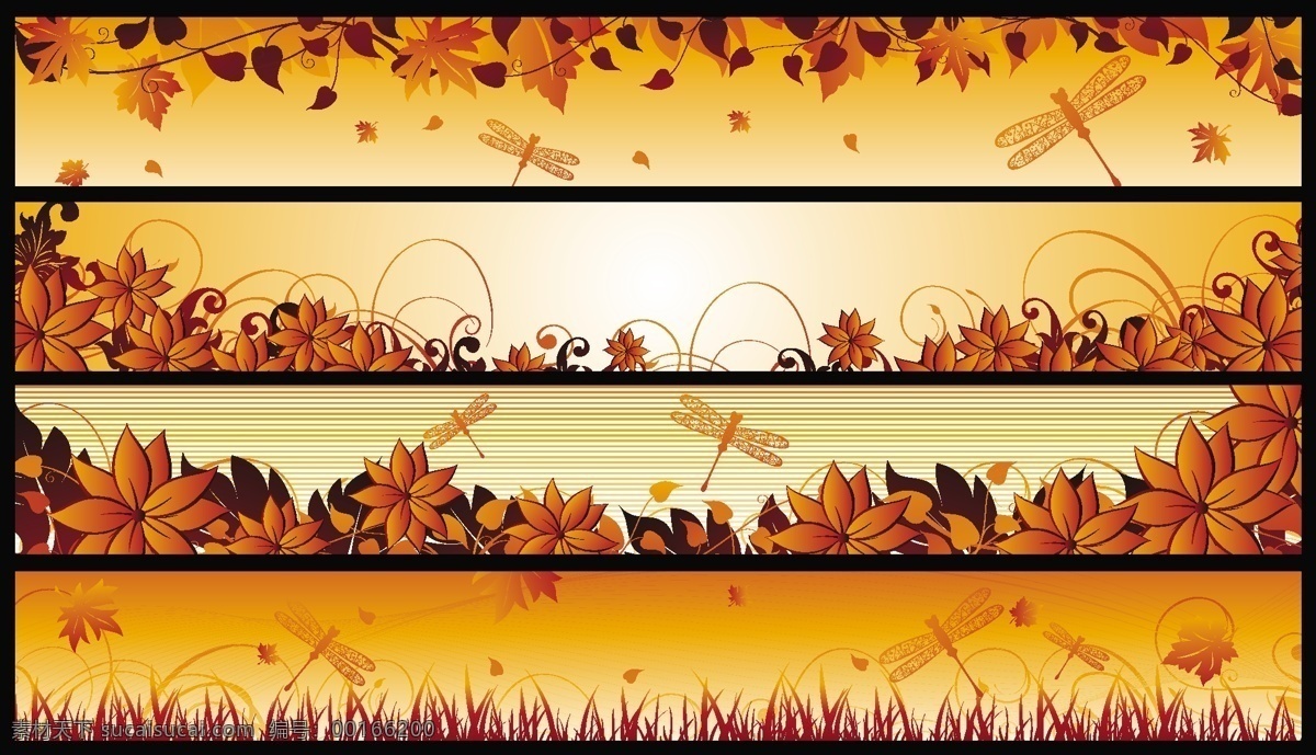 精美 秋天 花紋 背景 矢量 banner 花朵 蜻蜓 秋色 矢量素材 樹葉 矢量秋天 矢量圖 花紋花邊