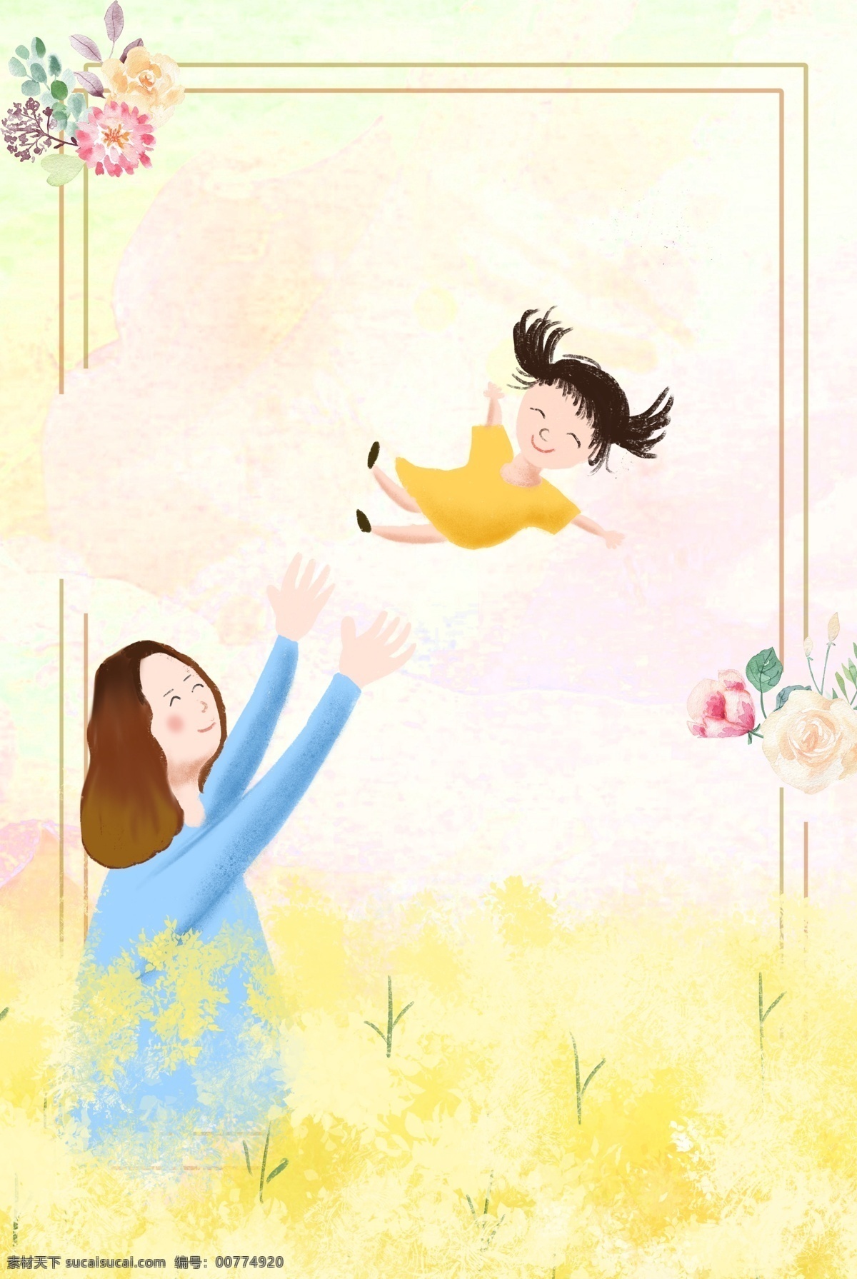 温馨 母亲节 亲情 背景 温馨母亲节 亲情背景 母亲和女儿 爱