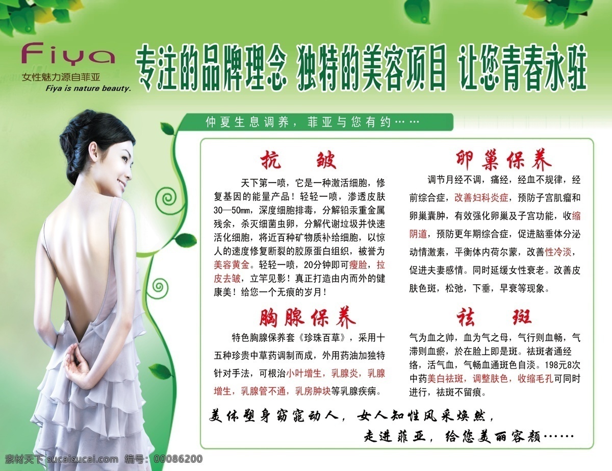 菲亞 美容院 宣傳單 美容 美體 女性 婦科 展板模板 廣告設(shè)計模板 源文件
