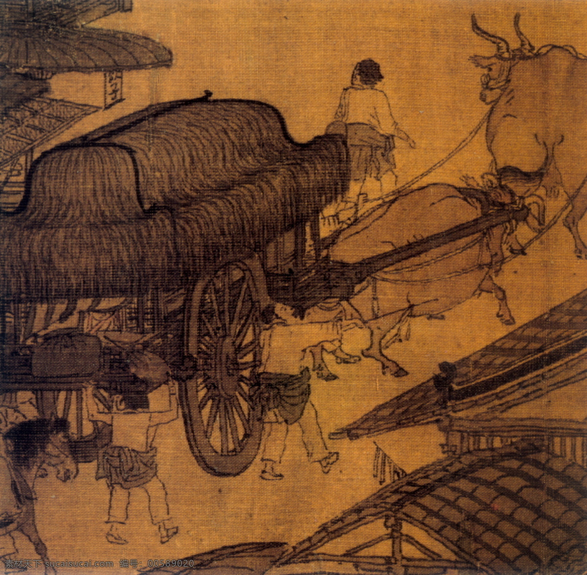0002民俗 風(fēng)情 人物畫 古典藏畫 設(shè)計素材 人物名畫 書畫美術(shù) 棕色