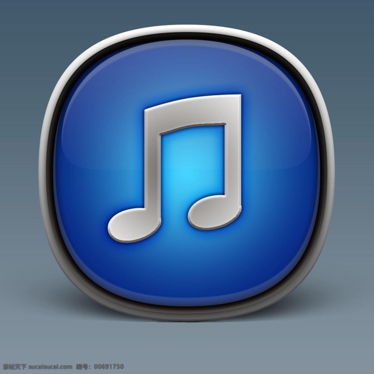 蘋果圖標(biāo)設(shè)計(jì) iphone 圖標(biāo) 手機(jī)圖標(biāo) 寫實(shí) 音符 音樂 ps源文件 藍(lán)色