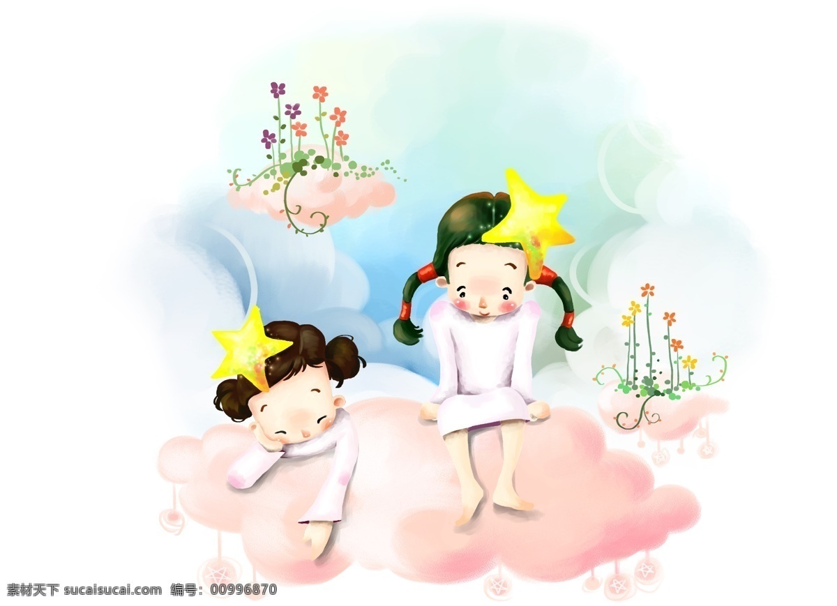 天使 童 夢(mèng) 插畫 節(jié)日素材 人物 手繪 童話 童趣 源文件庫(kù) 天使童夢(mèng) 彩繪人物 插畫集
