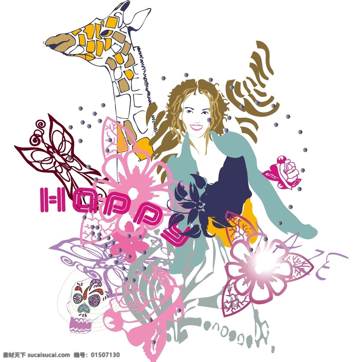 印花 矢量圖 t恤圖案 潮流 動物 服裝圖案 時(shí)尚休閑女裝 印花矢量圖 面料圖庫 服裝設(shè)計(jì) 圖案花型