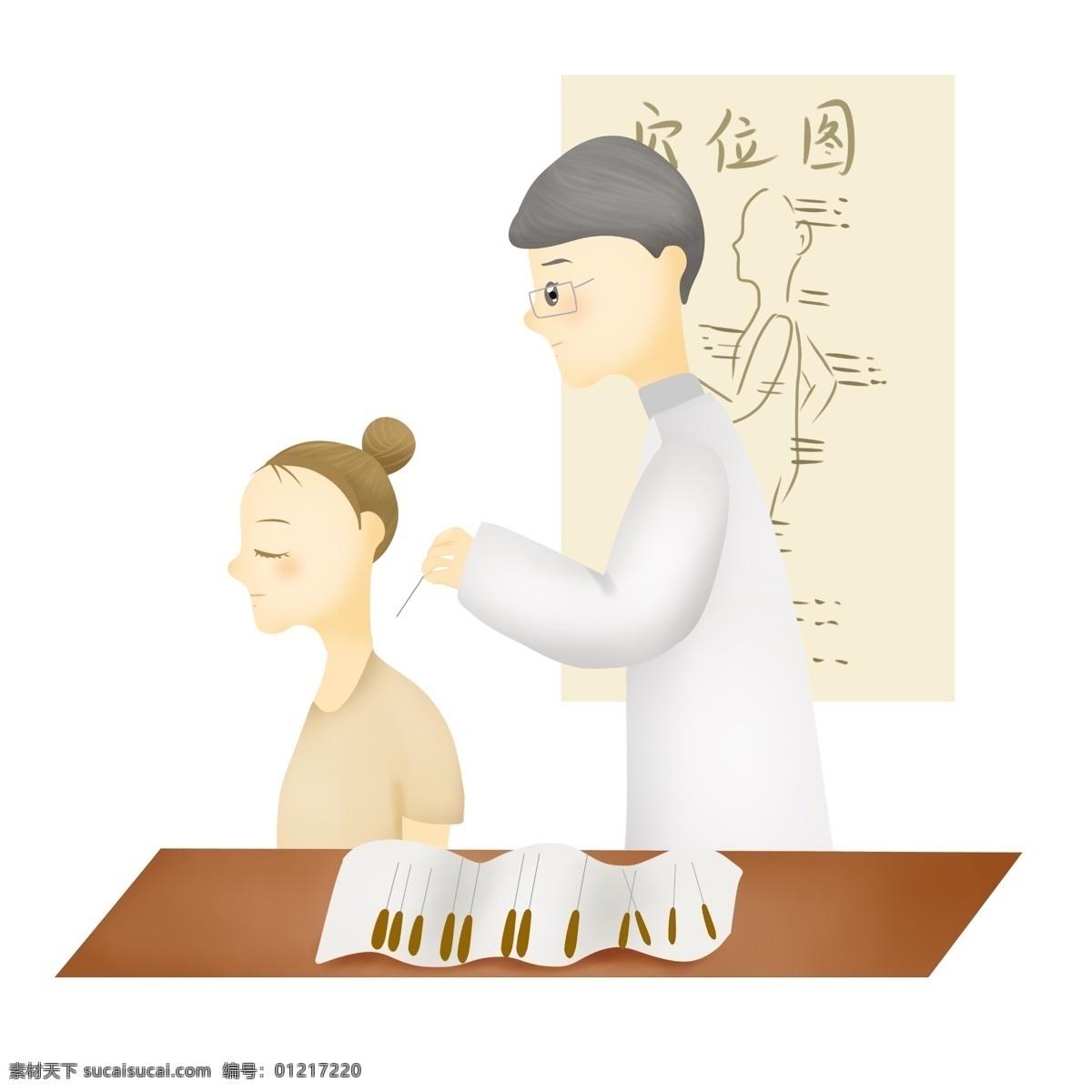 醫(yī)院 中醫(yī)針灸 診療 場景 中醫(yī) 針灸 養(yǎng)身 養(yǎng)生 通經(jīng)脈 調(diào)氣血 健康 傳統(tǒng) 療法 保健 醫(yī)生 患者 治病 治療