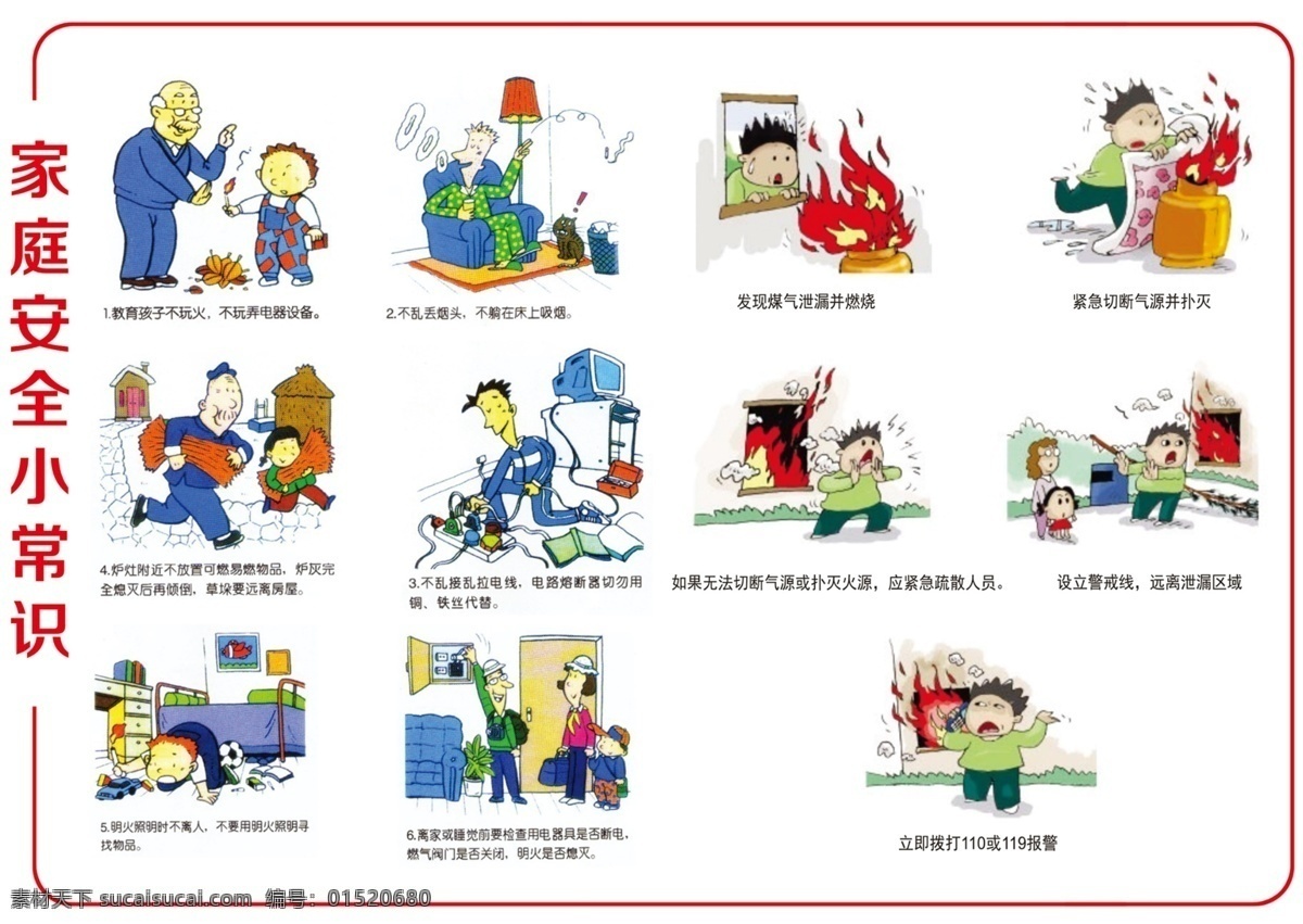 家庭 安全 小常 識(shí) 家庭安全 小常識(shí) 宣傳漫畫(huà) 知識(shí) 卡通人物 動(dòng)畫(huà)