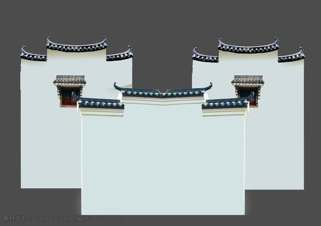 馬頭墻 墻 徽式 建筑 古代墻 房子 窗戶 江南 矢量