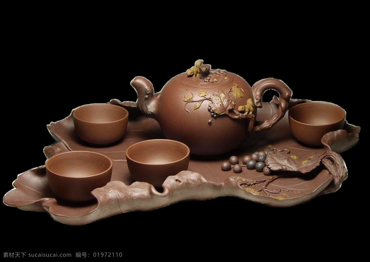 雅致 风格 深褐色 茶具 产品 实物 茶杯 茶壶 产品实物 深色茶杯