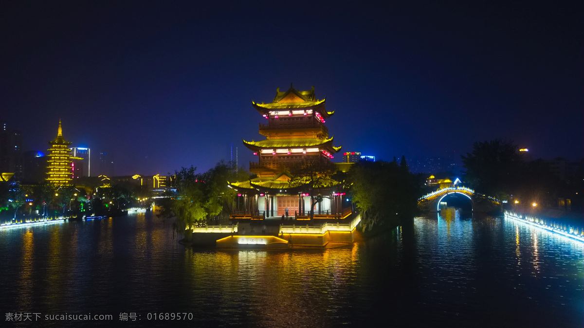 里运河夜景 淮安 里运河 夜景 灯光 美丽 迷人 清江浦 自然景观 自然风景