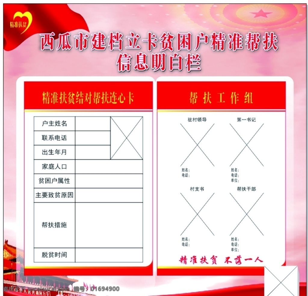 精準(zhǔn) 幫扶 信息 明白卡 精準(zhǔn)扶貧 貧困戶信息卡 貧困戶明白卡 信息卡 展板模板