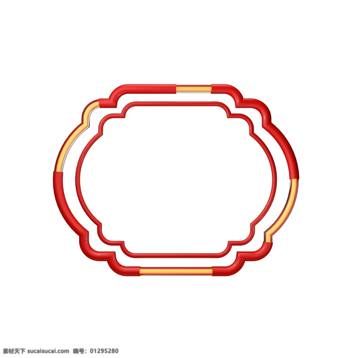 立体 双层 边框 装饰 新年边框 春节边框 边框设计 中国风 文本框 立体双层 古典 底纹 红色 c4d