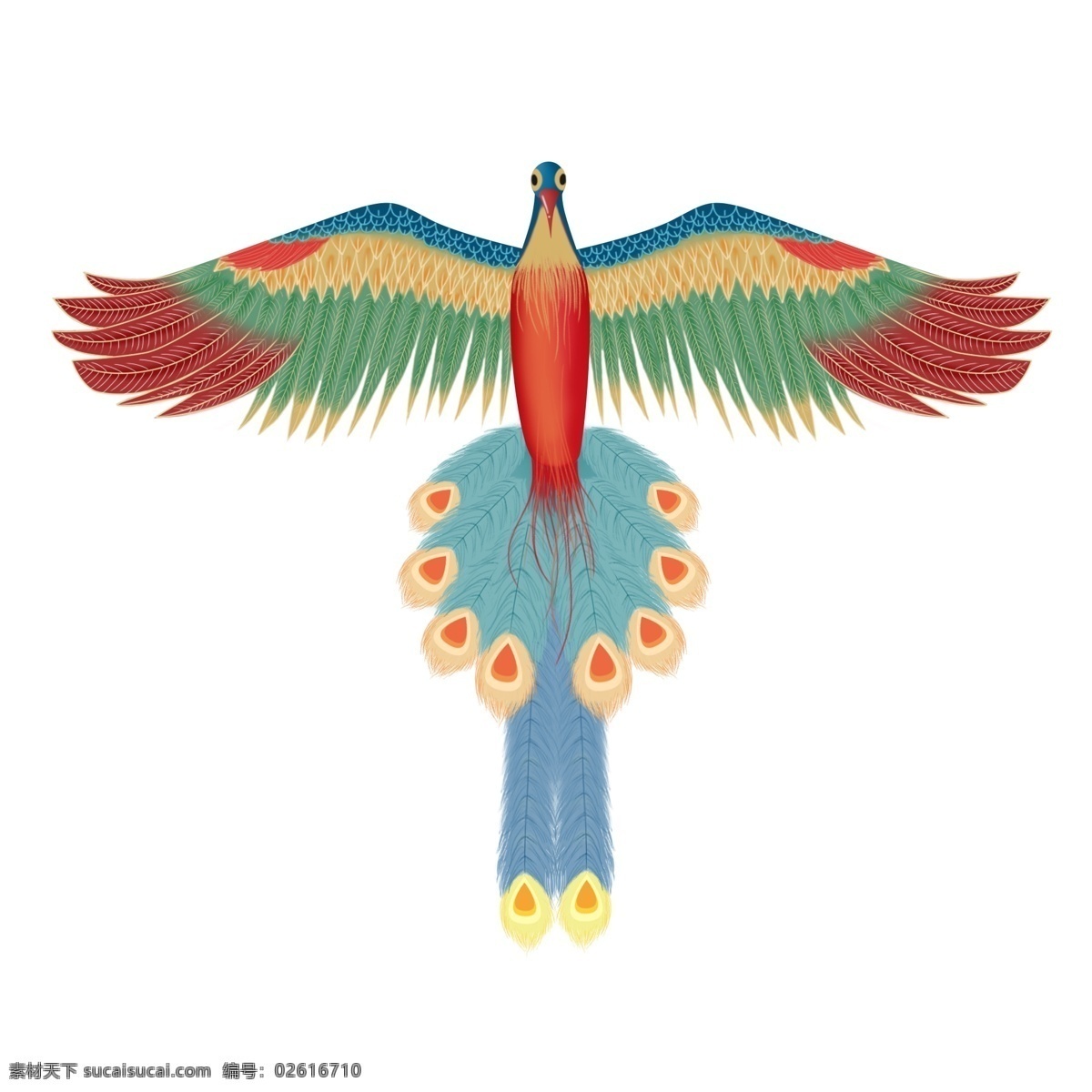 手繪 鳳凰 動物 風箏 春分 鳥 春風