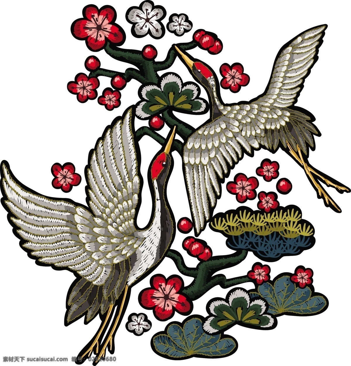 飛鶴 局部圖案 繡花 和風(fēng) 民族風(fēng) 印花 家紡 靠墊 地毯 窗簾 仙鶴 丹頂鶴 牡丹花 男裝 女裝 英文 數(shù)碼 國畫仙鶴 櫻花 花鳥 文化藝術(shù) 服裝設(shè)計(jì)