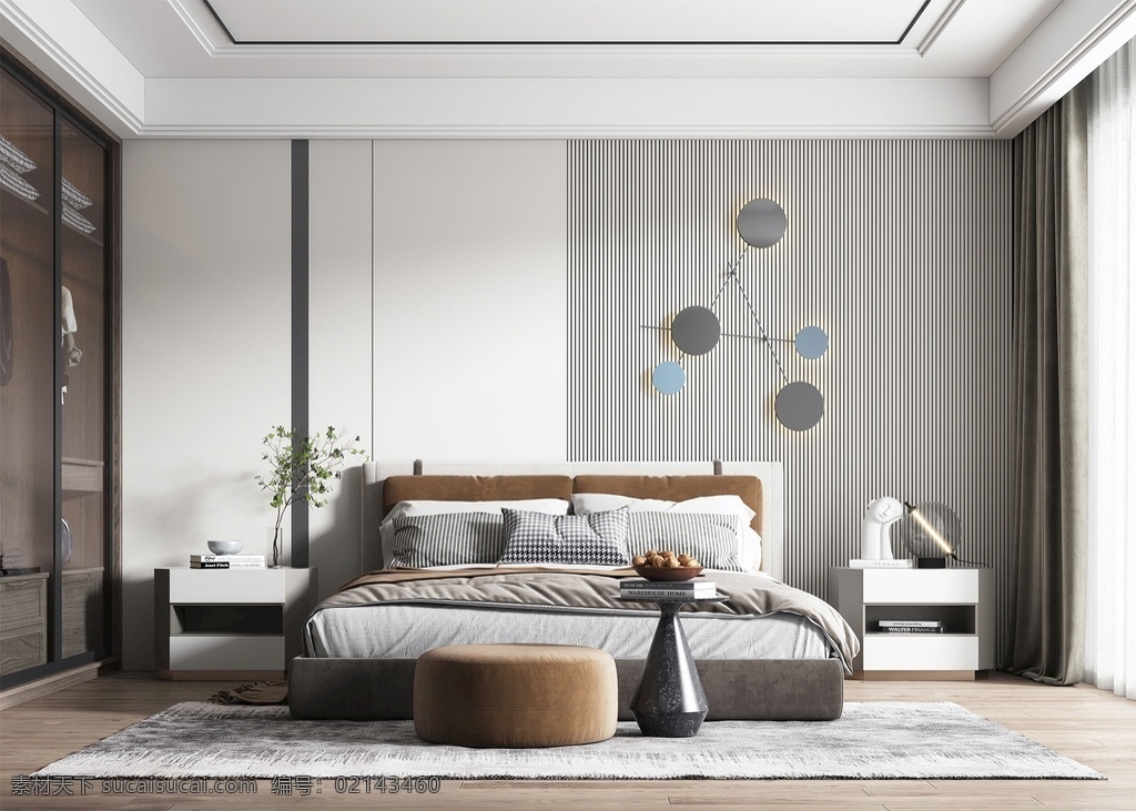 流行 轻 奢 卧室 墙纸 墙布 效果图 室内设计 方案 搭配 风 ffffff