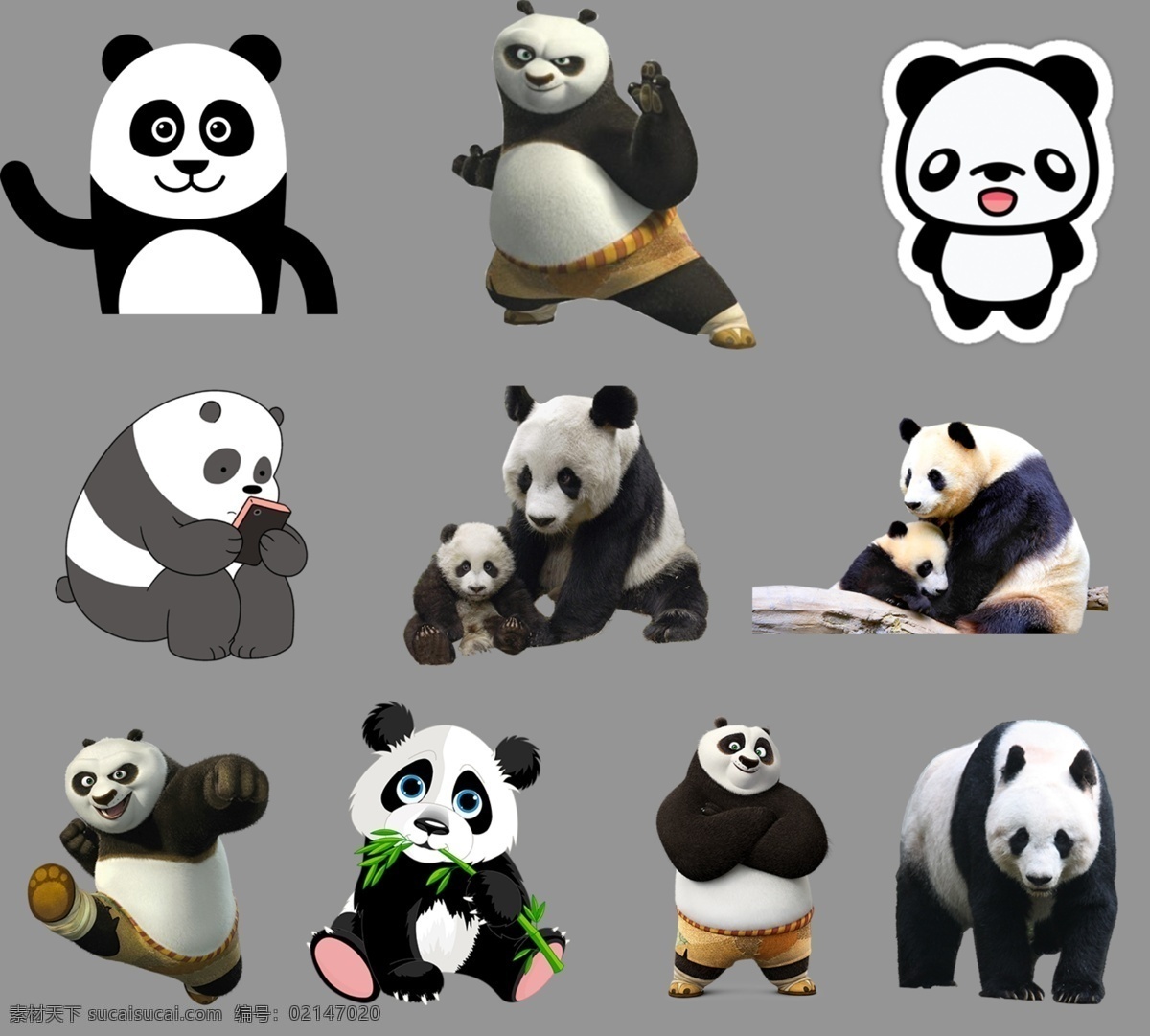 熊猫图片 黑眼圈 竹子 太极 功夫熊猫 国宝 熊猫 团团 圆圆 动物 动物世界 生物世界 透明底 免抠图 分层图 分层 动物透明底
