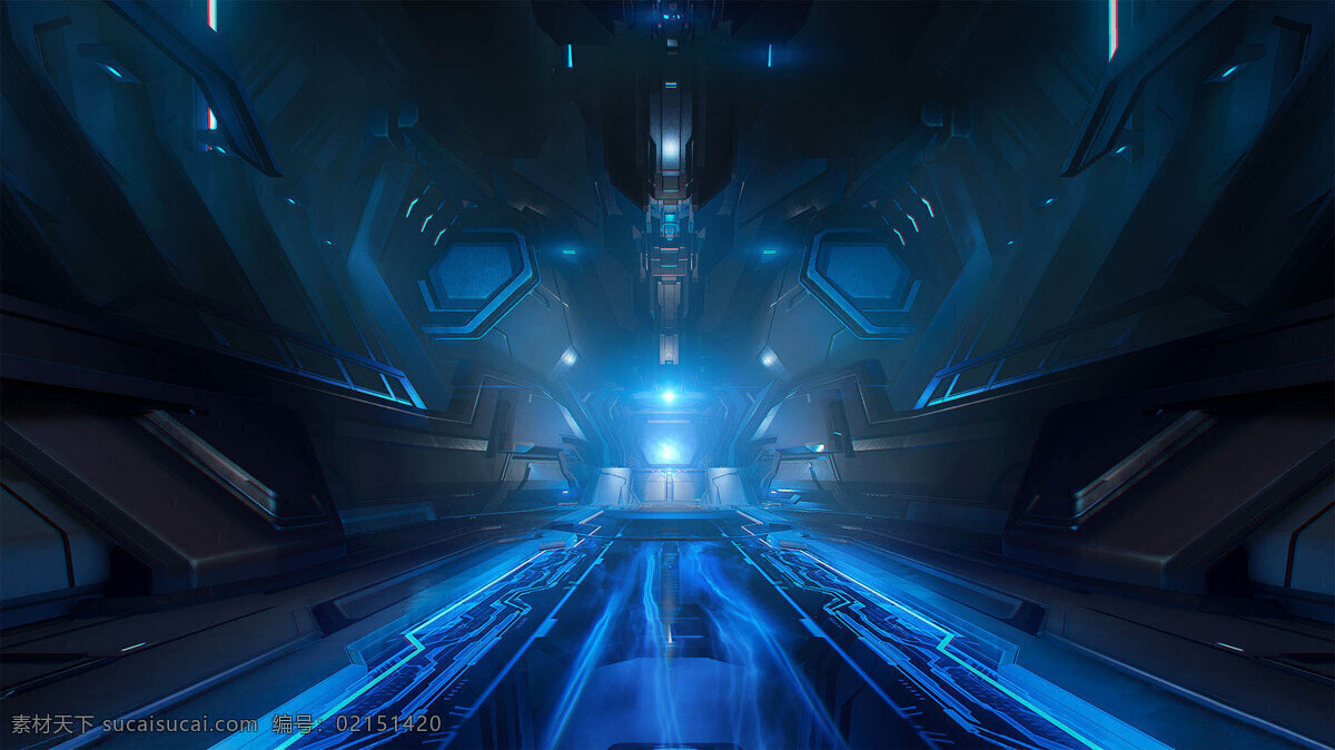 游戏素材图片 科技 未来 蓝色 游戏 背景 海报 太空站 封面