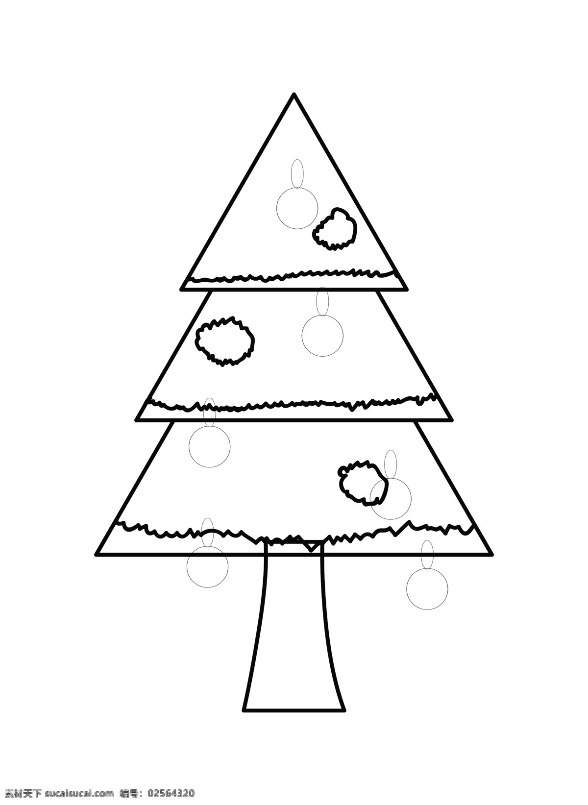 圣诞树 绘制 形状 白色