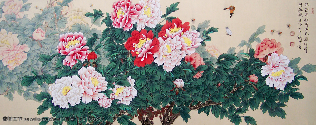 牡丹國畫 國畫 水墨畫 花鳥畫 工筆畫 中國畫 牡丹 藝術(shù)繪畫 文化藝術(shù) 繪畫書法