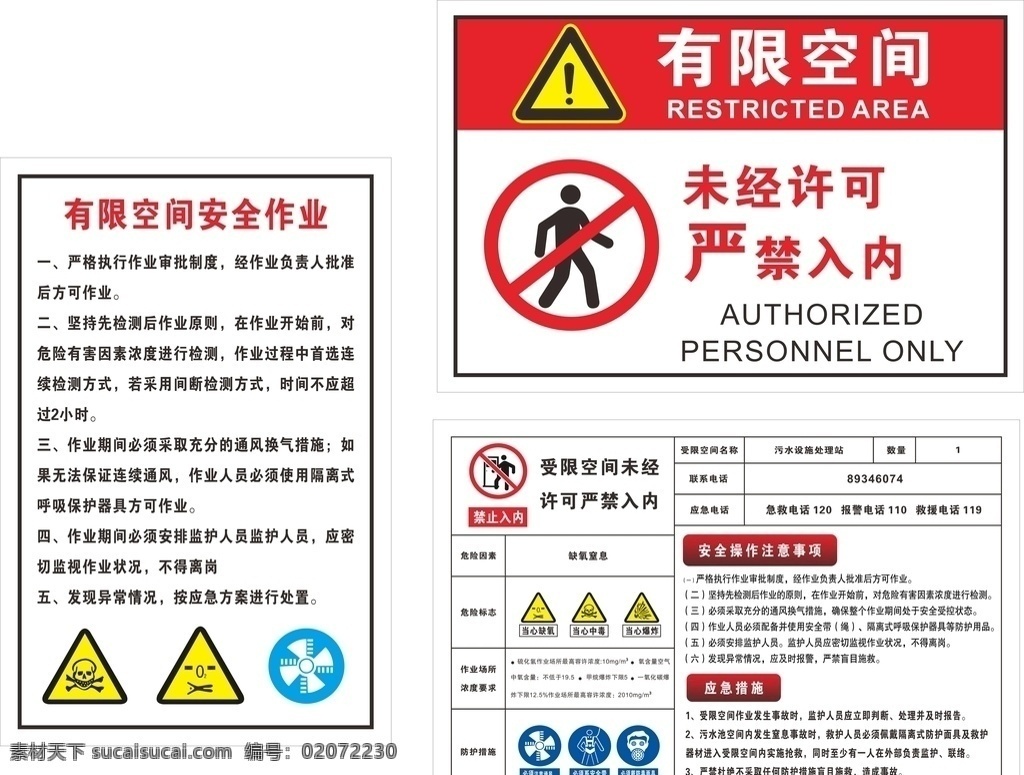 有限 空間 安全 提示 有限空間 嚴(yán)禁入內(nèi) 安全操作 應(yīng)急措施 有限作業(yè)標(biāo)志