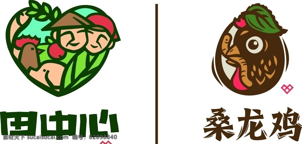 桑龙鸡 田中心 桑龙鸡标志 桑鸡标志 矢量logo 龙鸡 vi设计