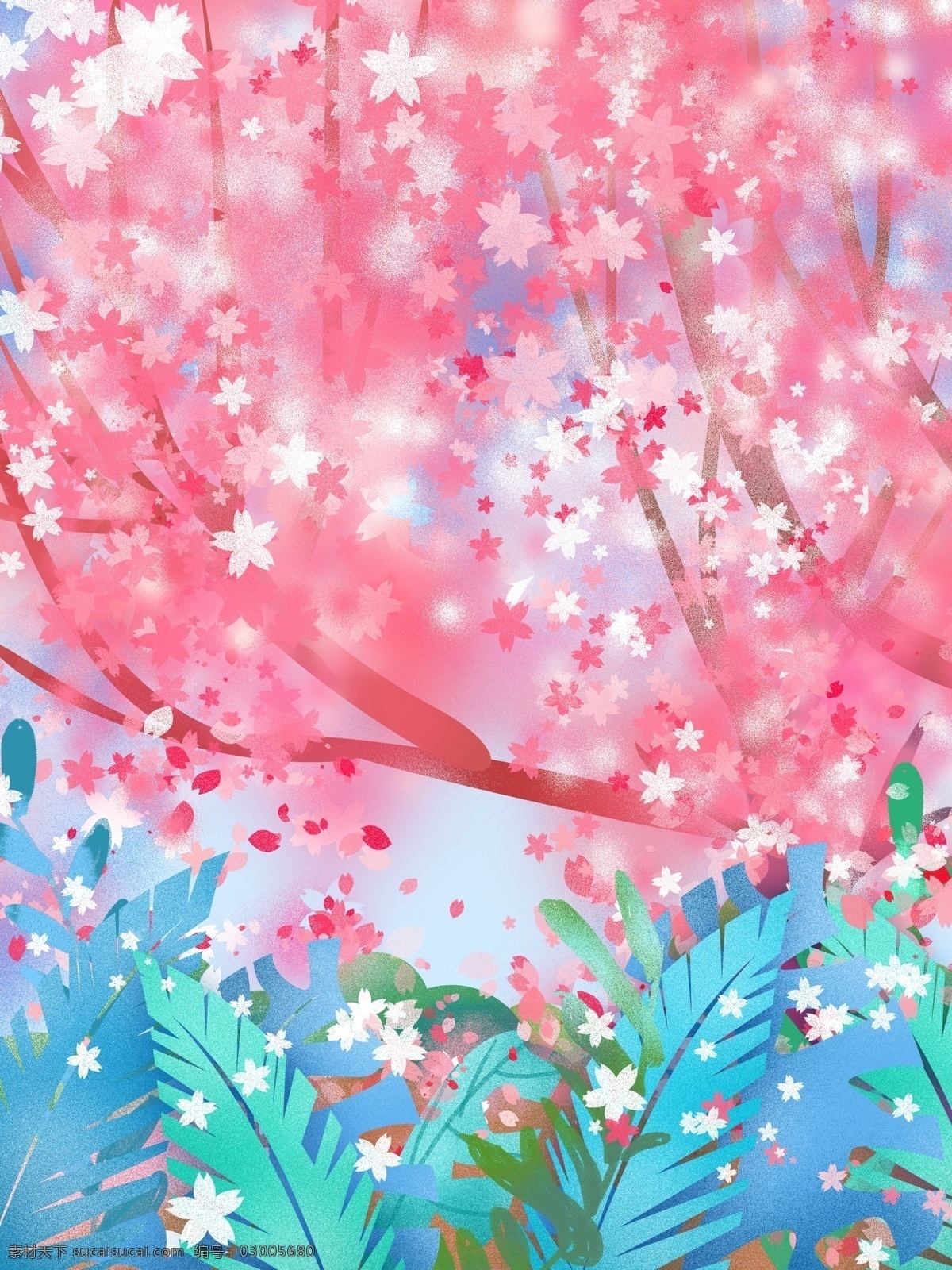 手繪 春季 日本 櫻花 背景 春天 唯美 日本櫻花 櫻花背景 廣告背景 彩繪背景 psd背景 特邀背景 促銷背景 背景圖