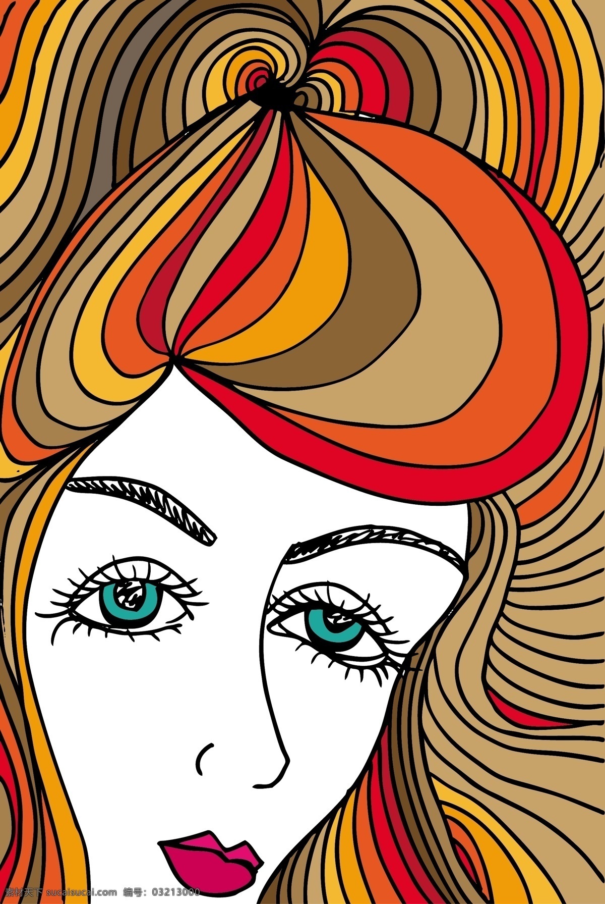 女人 臉 矢量 插畫 摘要 素描 矢量圖 矢量人物