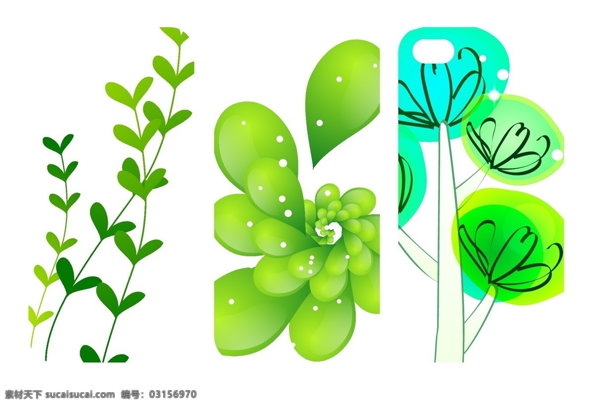 綠色 花草 手機殼 機殼 大氣 白色