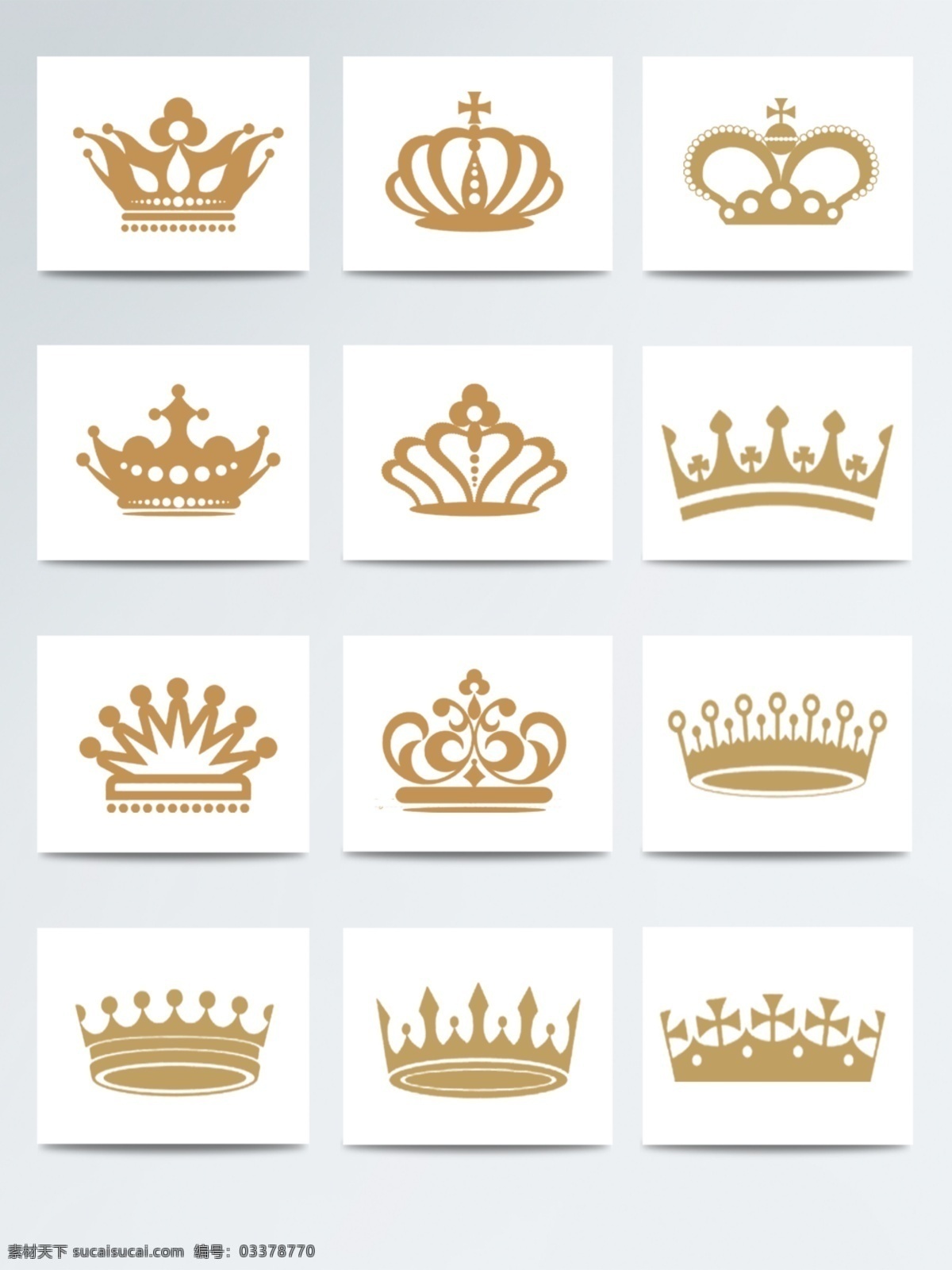 各种 不同 手绘 皇冠 金色 各种不同的