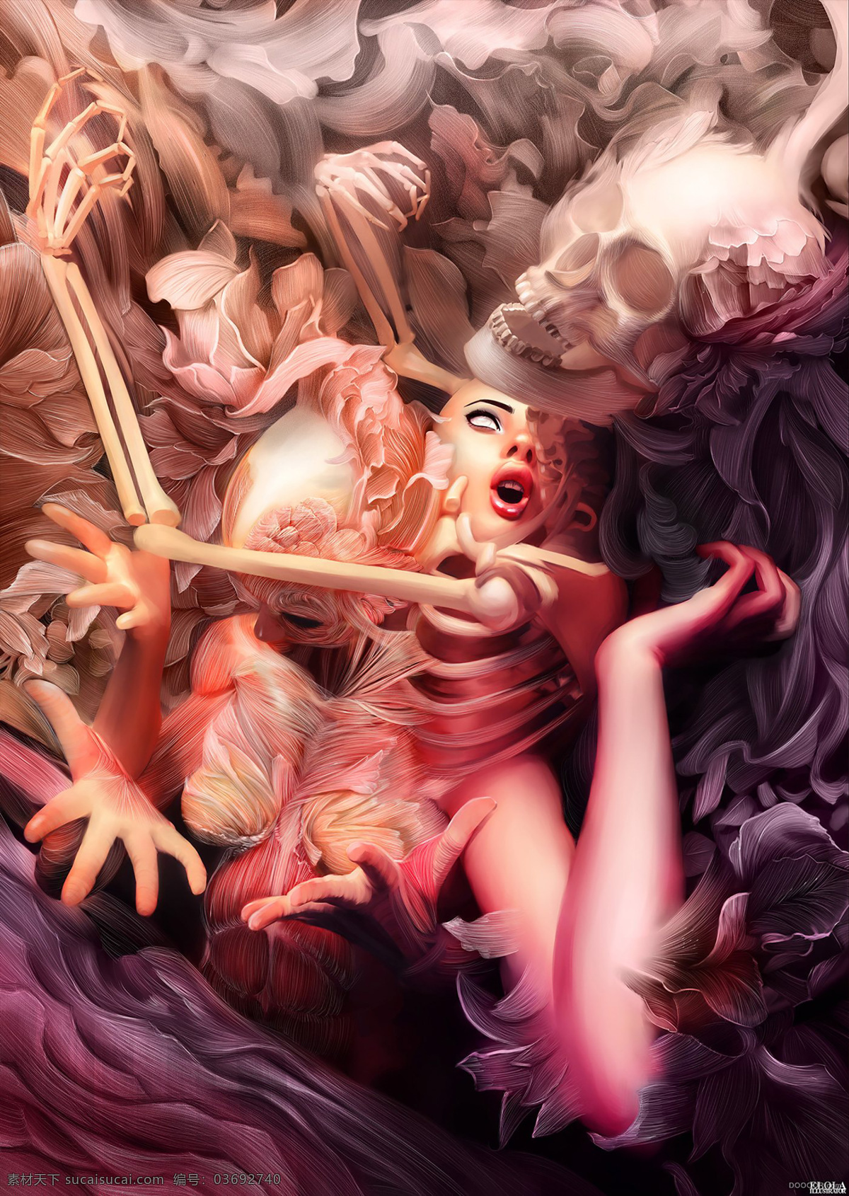 另類(lèi) 唯美 詭異 插 畫(huà)集 個(gè)性 插畫(huà) 骷髏 女人 復(fù)古 絢麗