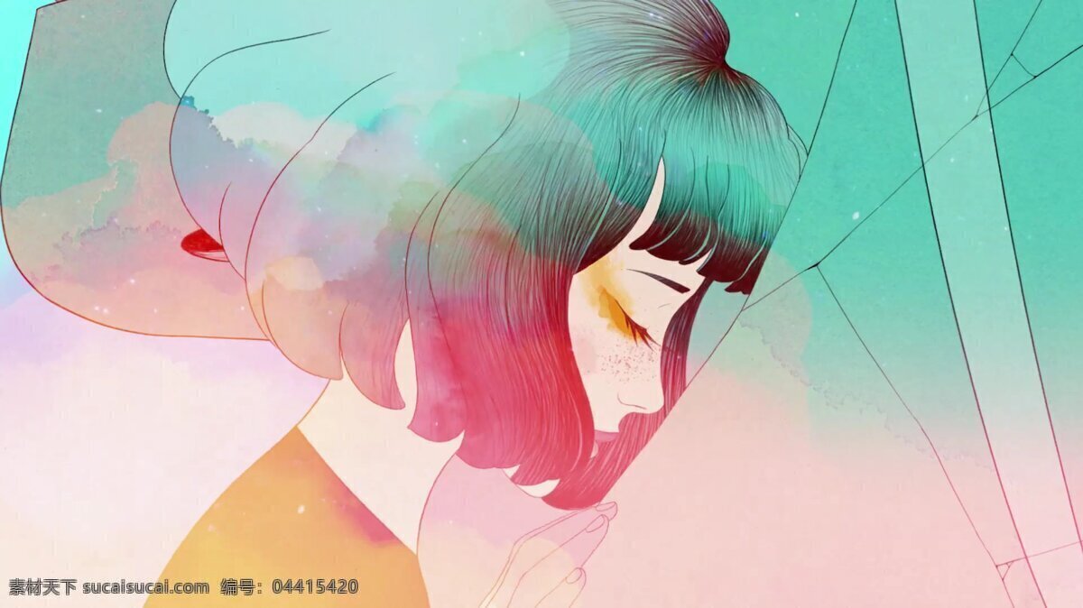 彩色少女插畫 少女 插畫 彩色 桌面 背景 設(shè)計(jì)素材 動(dòng)漫動(dòng)畫 動(dòng)漫人物