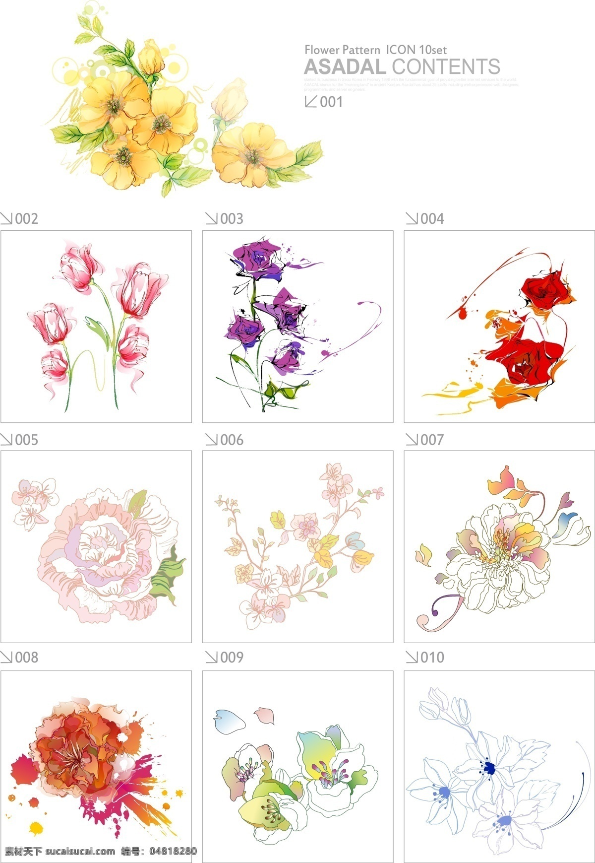 矢量 手繪 線描 鮮花 百合花 菊花 手繪玫瑰 手繪鮮花 線描花朵 郁金香 矢量圖 花紋花邊