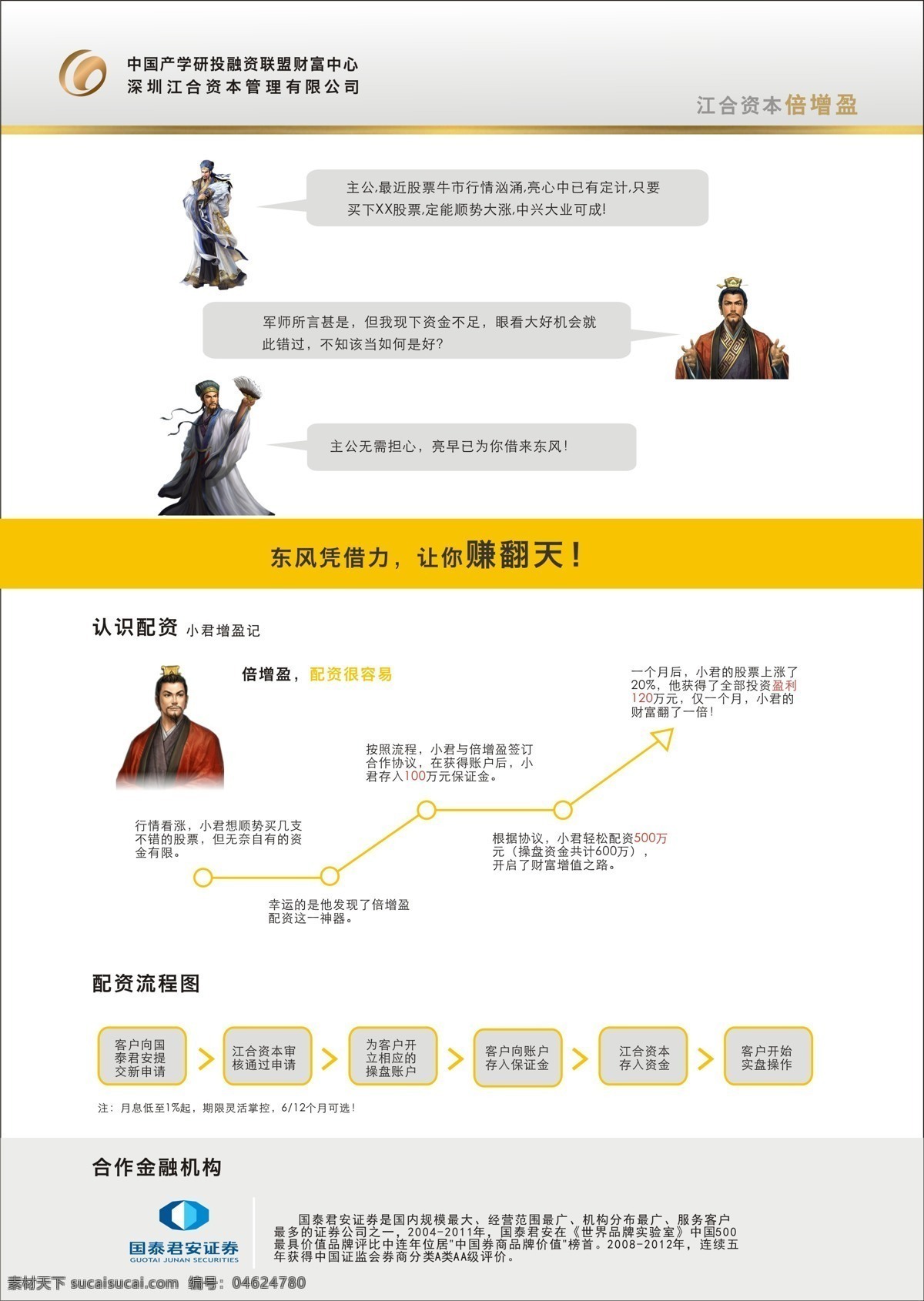 金融 宣傳單 三國 證券 海報 配資 矢量圖