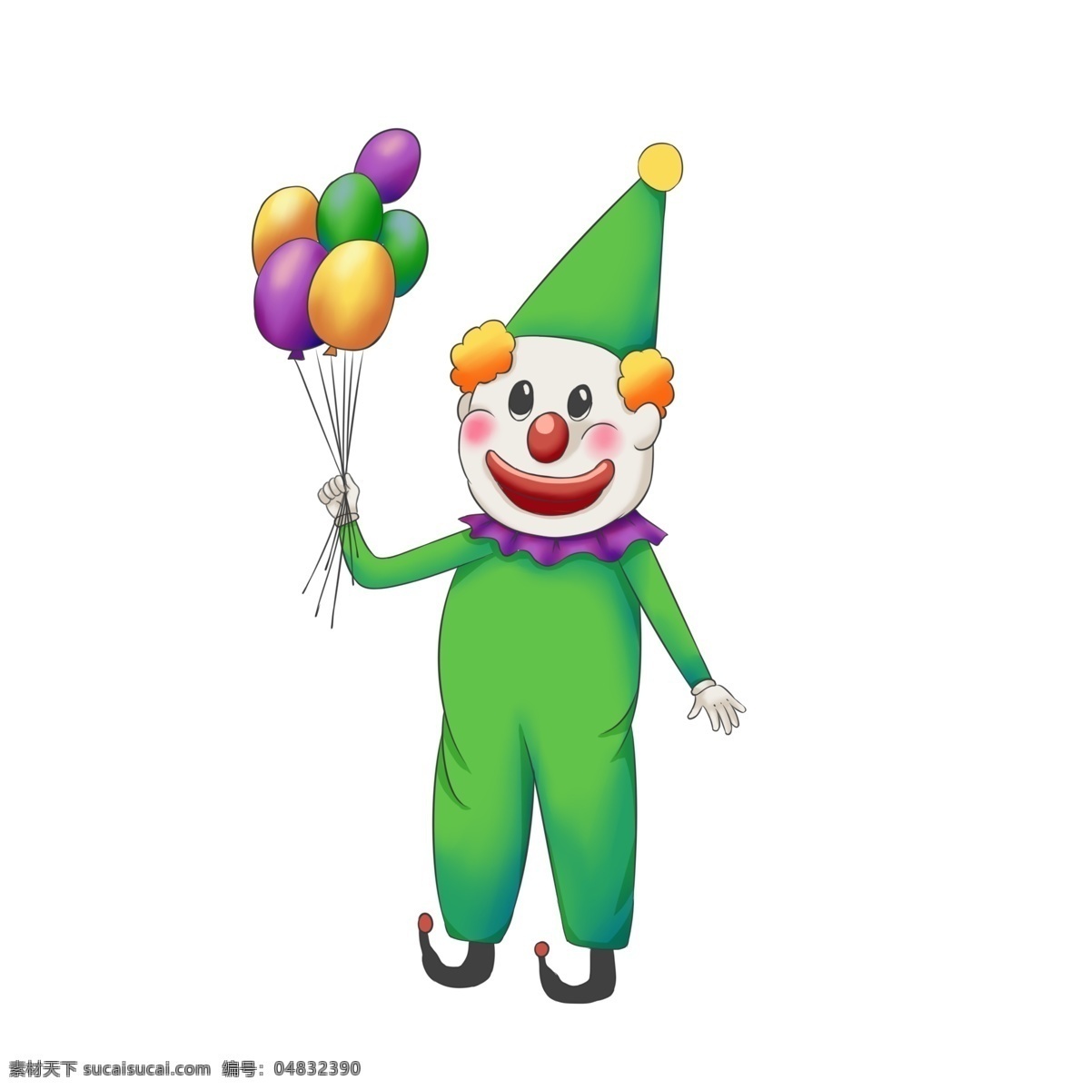 愚人节 小丑 气球 飞行 彩色 彩色小丑 绿色小丑 可爱的小丑 拿气球的小丑