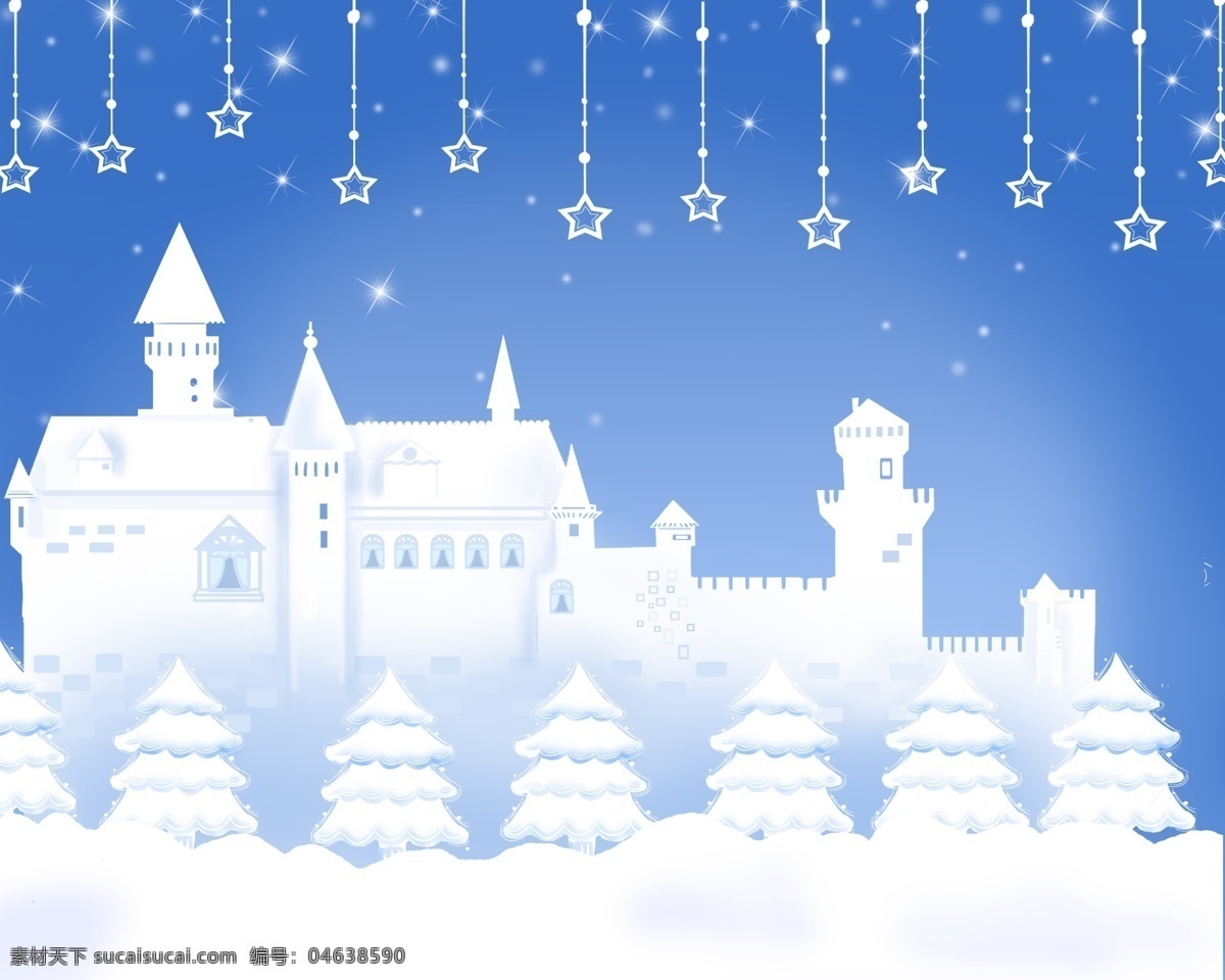 韩国素材雪景 韩国素材 雪景 星星挂件 冰屋 分层 风景 源文件库
