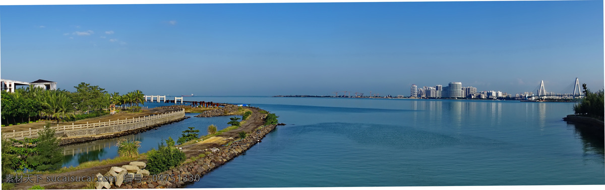 海口外景 ?？?海岸 海洋 建筑 橋 藍天 寬幅 ?？陲L景 旅游攝影 國內(nèi)旅游