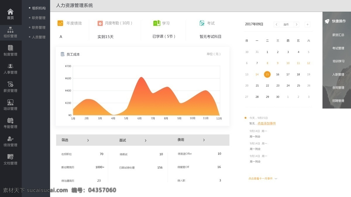 人力資源 管理系統(tǒng) 首頁 界面 簡約 模板 后臺管理