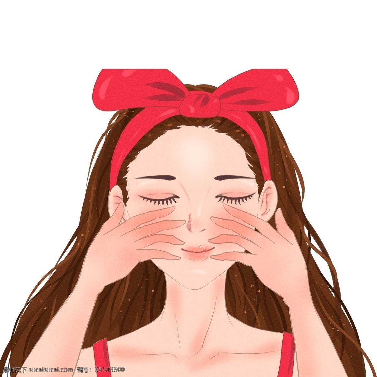 彩繪 做 美容 按摩 臉 女孩 插畫 人物 女生