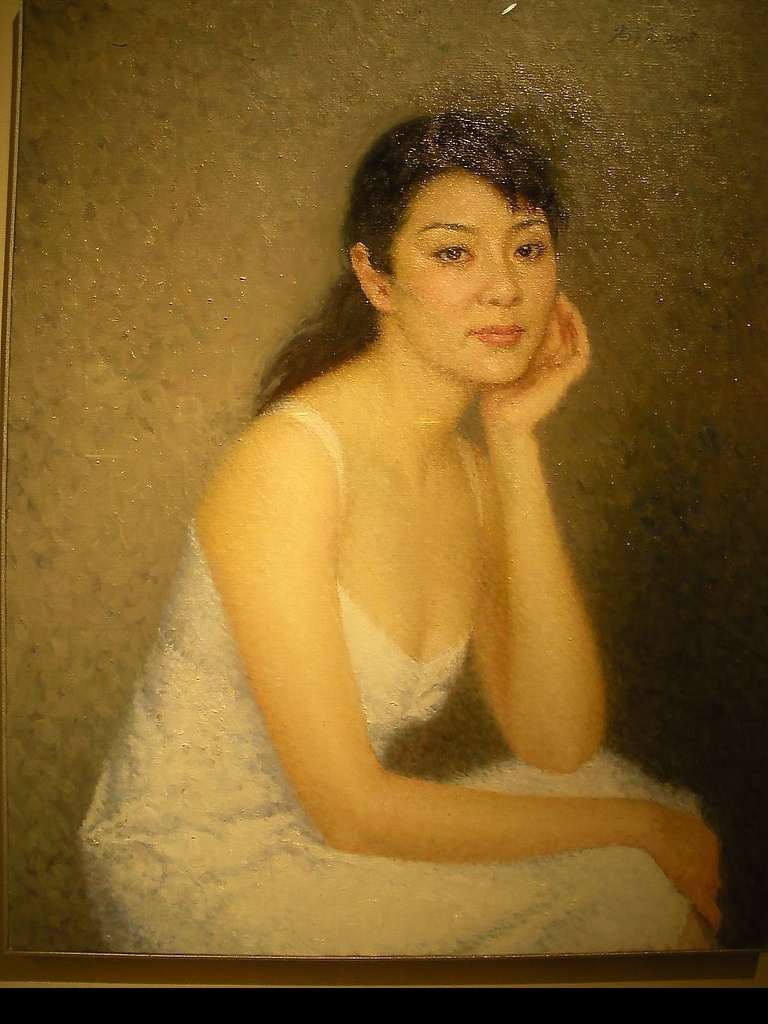 靳尚谊 油画 人像 女子 肖像 油画半身像 油画女子肖像 中央美术学院 文化艺术 绘画书法 设计图库