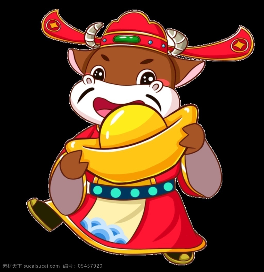 财神 牛 发财 福气 红图片 红包 元宝