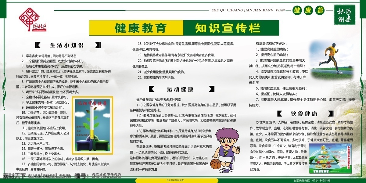 健康教育 知識 宣傳欄 生活小知識 運動健康 飲食健康 社區(qū)創(chuàng)建 分層