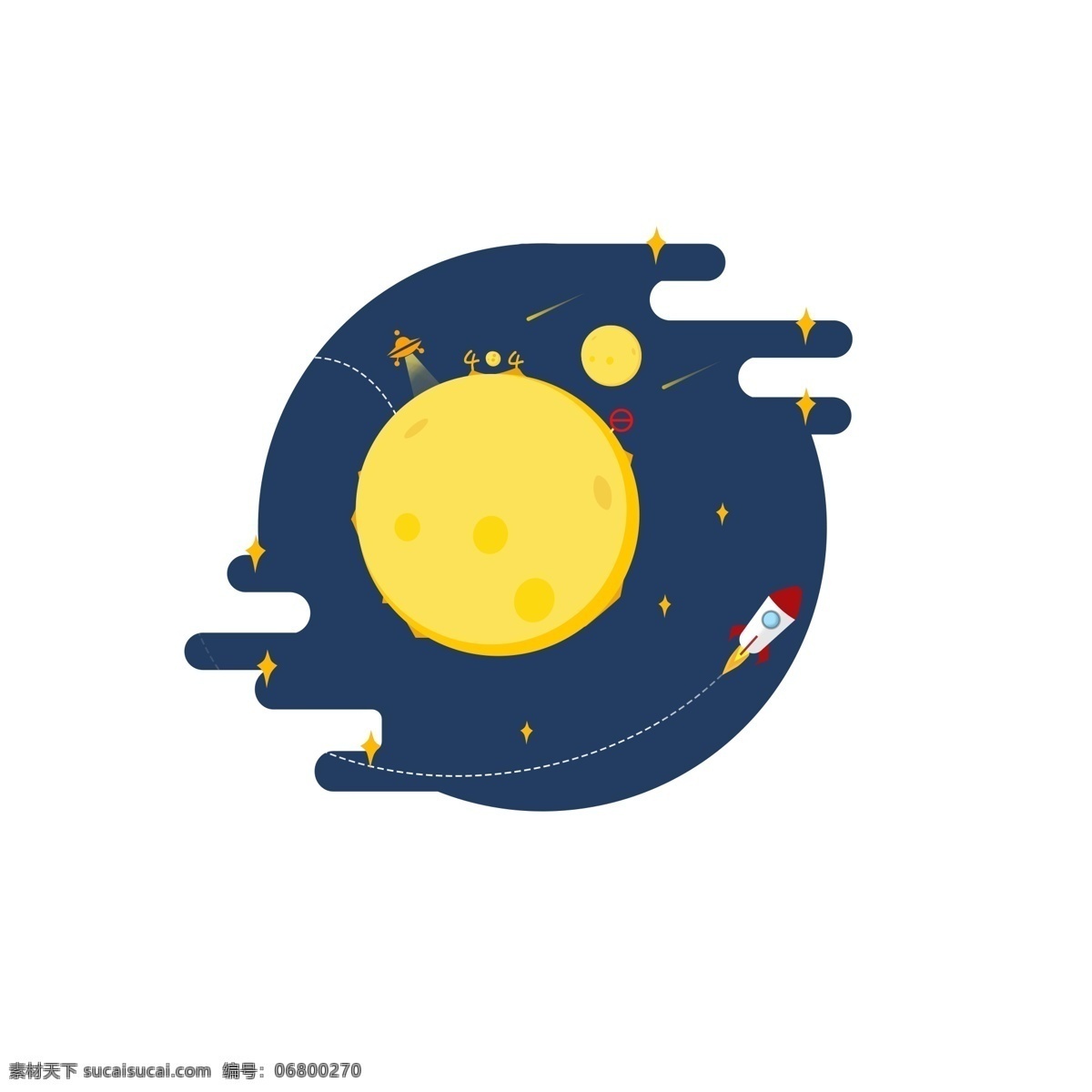 卡通 可爱 无 网络 链接 错误 装饰 元素 星星 宇宙 星空 无网络链接 星球 飞碟 火箭 无信号 无网络