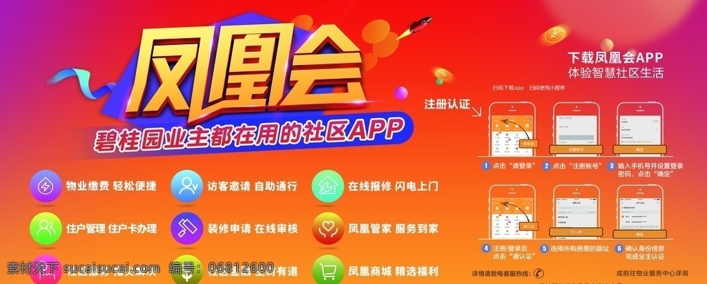 碧桂园 物业服务 社区 app图片 app 卡通 住户管理 海报 宣传海报 灯片