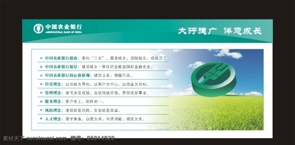 農(nóng)行櫥窗 農(nóng)行標(biāo)志 藍(lán)天白云 天空 展板模板 矢量