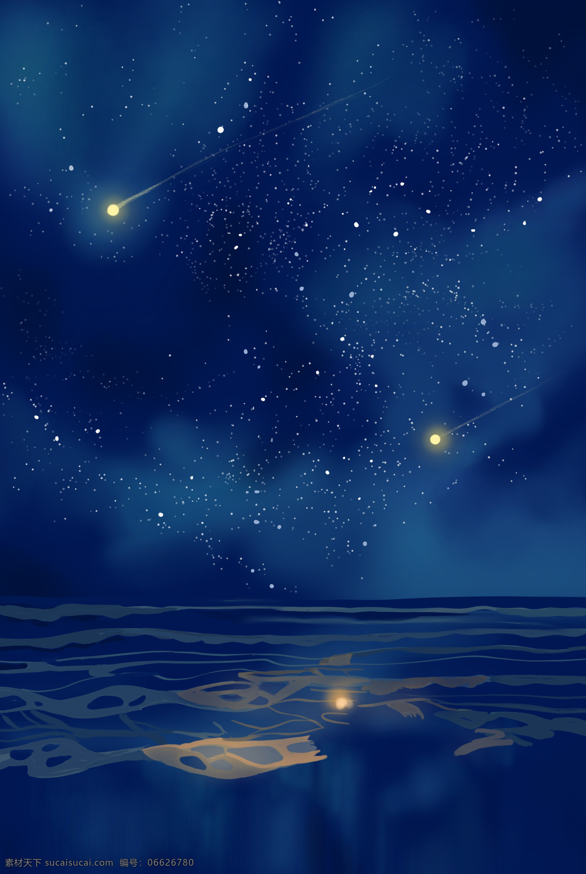 漫天 星星 夜空 唯美 水彩 背景 底纹边框 背景底纹