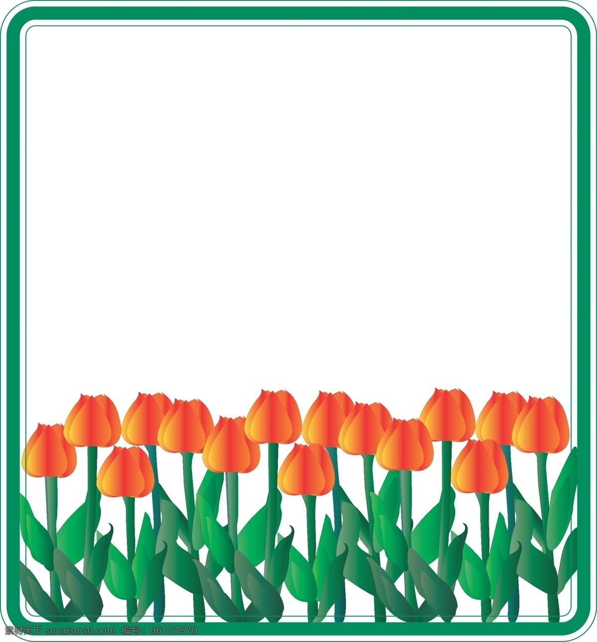 手绘 风 花卉 边框 郁金香 商用 元素 手绘风 手绘风元素 边框元素 花卉元素