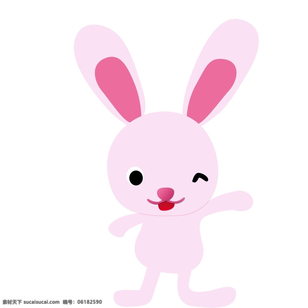可爱 粉色 兔子 装饰 元素 粉嫩 乖巧 卖萌 手绘 装饰元素