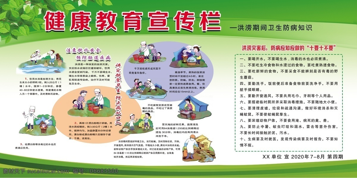 健康教育 宣傳欄 洪澇期間 宣傳傳 第四期 衛(wèi)生防病知識